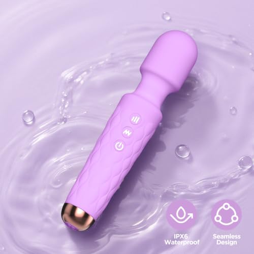 Personal Massager - 4H Max Runtime & Ultra-Quiet - Waterproof - 20 Modes 8 Speeds for Deep Tissue Back Massage, Post-Workout Recovery and Neck Muscle Relaxation(Purple) - color: Purple