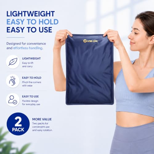 WORLD-BIO 2Pcs Flexible Large Gel Ice Pack for Injuries,Reusable Cold Packs - size: 2pcs 12"x16"