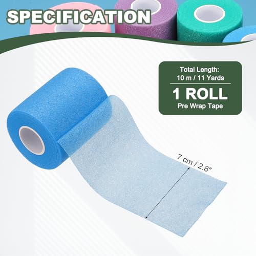 Pre Wrap Tape, Non-Slip Grip Cushion Wrap Prewrap Athletic Tape Fitting for (Tennis- Badminton - Pickleball - Sports) - color: Sapphire Blue
