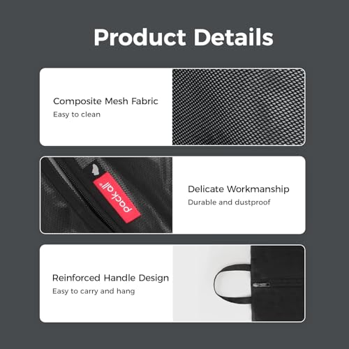 pack all Plus-Sized Shoe Bag for Travel, Water-Resistant Shoe Pouch - color: Plus-Black, style: 1 Pack
