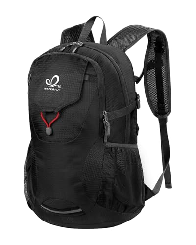 WATERFLY Lightweight Packable Hiking Backpack, 30L Day Pack Black - color: Black