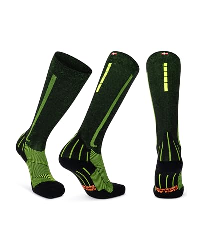 DANISH ENDURANCE Compression Socks, 21-26 mmHg, Circulation Aid, 1 & 2-Pack - color: Black/Yellow, size: Large