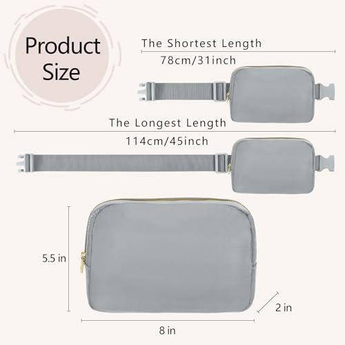 Waist Belt Bag Fashion Fanny Women and Men Gift Waist Pack With Adjustable Strap For Travel Running Hiking Walking Light Grey - color: Light Grey Fanny Pack