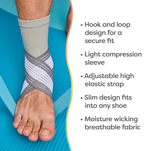 ZenToes Ankle Support Brace, Adjustable Stabilizer Wrap (One Size) - color: Gray, size: One Size