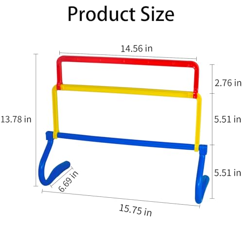 6 Pack Multicolor Agility Hurdles 4 Height Adjustable Speed Training Hurdles Fitness & Speed Training Equipment