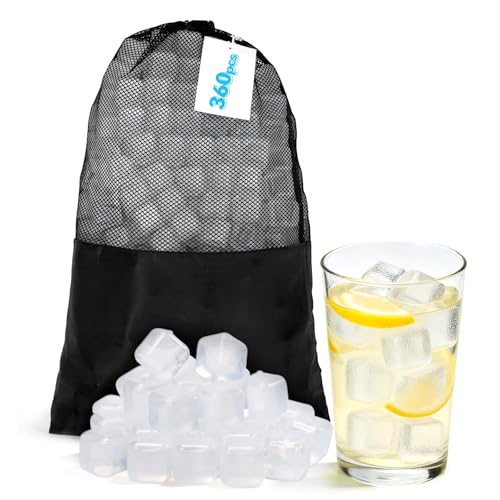 360Pcs Reusable Ice Cubes for Drinks, Refreezable Plastic Ice Cubes - color: White