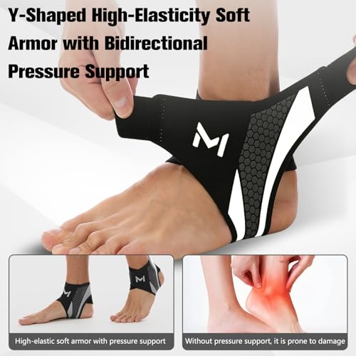 Ankle Brace for Men & Women, Adjustable Figure-8 Stabilizer with Straps for Basketball, Volleyball & Running, Compression Sleeve for Sprained Ankle, Plantar Fasciitis & Tendonitis Relief (2 Pack,Purple) - color: Purple