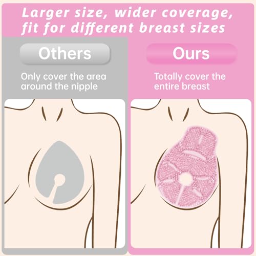 Breast Therapy Breastfeeding Ice Packs Large Hot Cold Breast Pads, 2 Pack - color: Pink(drop-shaped)