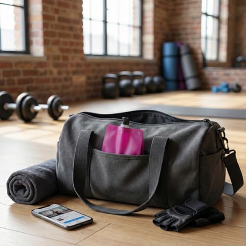 BellFlask 15oz Flexible Plastic Flask - 3-Pack Pink with Plastic Carabiner - color: Pink