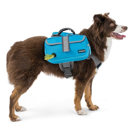 PetAmi Dog Backpack for Medium Large Dogs, Hiking Saddle Bag, Blue - color: Blue, size: Medium