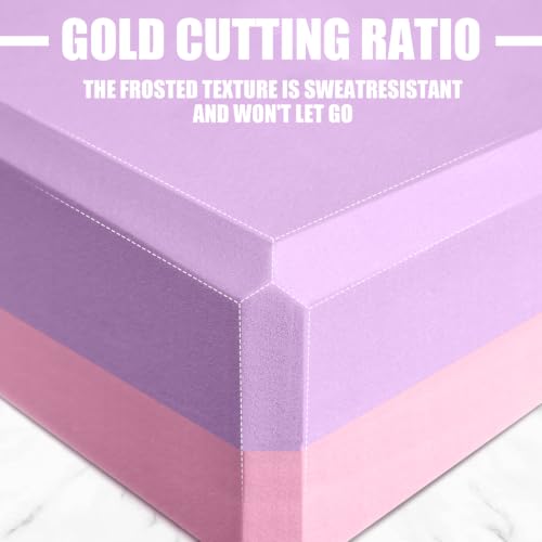 Septo 2 Pcs Yoga Blocks, 9x6x3 Inch Foam Blocks for Pilates - color: Purple-Pink