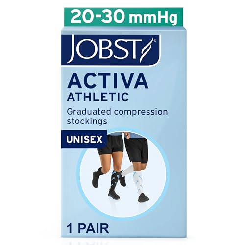 JOBST ACTIVA Athletic 20-30 mmHg Compression Socks Knee High, Closed Toe - color: White, size: Small