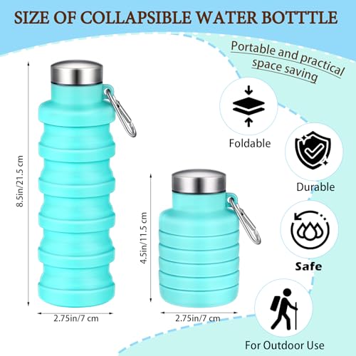 Baderke 2 Pcs Collapsible Water Bottles, 17oz, Green, Black - color: Green, Black