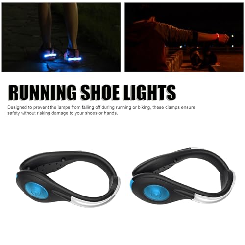 LED Shoes Clip Lights, USB Charging Clip On Shoe Lights, Safety Night Running Gear for Walking Jogging Biking Cycling Biking Accessories - color: Blue