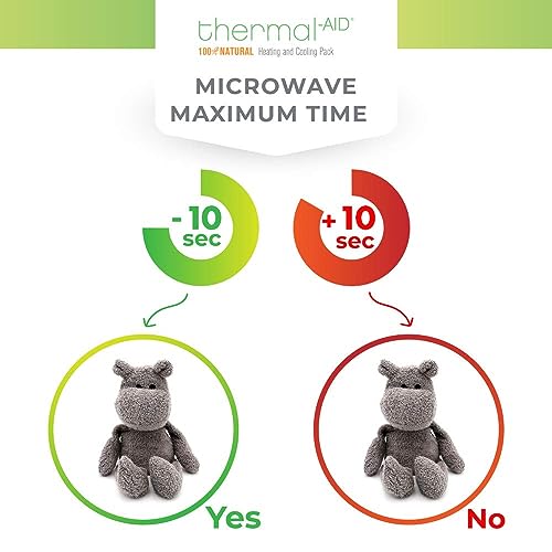 Thermal-Aid Zoo Mini — (Happy the Hippo) — Mold-Resistant, Washable Hot & Cold Pack for Kids — Heating and Cooling Pad with Natural Corn Filling — Reusable Plush Toy - size: Mini Hippo