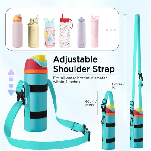 EasyAcc Water Bottle Holder Strap Sling, for Owala FreeSip 24 32 40 oz, Hydro Flask, Cirkul, Yeti, Stanley Flip, Universal Water Bottles, with Carabiner, for Walking Curise Travel (Bottle Excluded) - color: Summer Sweetness