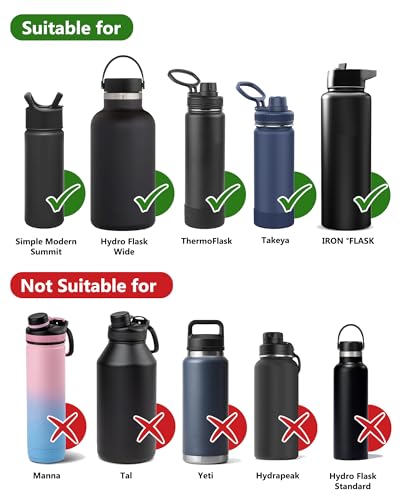 DEFUNX Water Bottle Lid Replacement Spout Top for Wide Mouth Water Bottle 22/24/32/40/64 Oz Cap Suitable for Mouth Opening 2.25 in Coyote Brown - color: Coyote Brown