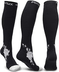 Physix Gear Compression Socks 20-30 mmHg - Men & Women - Running, Nurses, Shin Splints, Flight, Travel - color: Black/Grey Flower, size: Large-X-Large