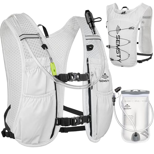 Running Hydration Vest 5L, Running Vest Pack with 1.5L Water Bladder - color: White