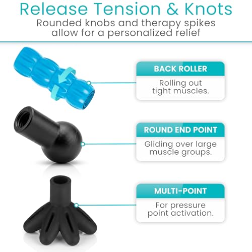 Vive Massage Cane with Roller - Interchangeable Heads - Trigger Point Tool - style: Massage Cane with Roller