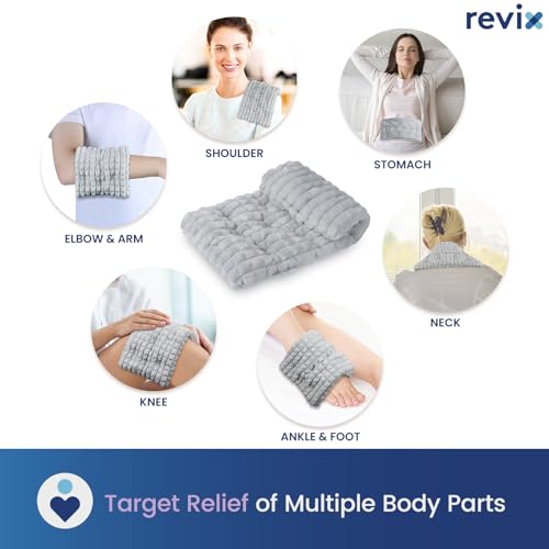 REVIX Microwavable Heating Pad, 6 x 12 Moist Heat Pad, Warm Compress - size: 6 x 12", style: Gray