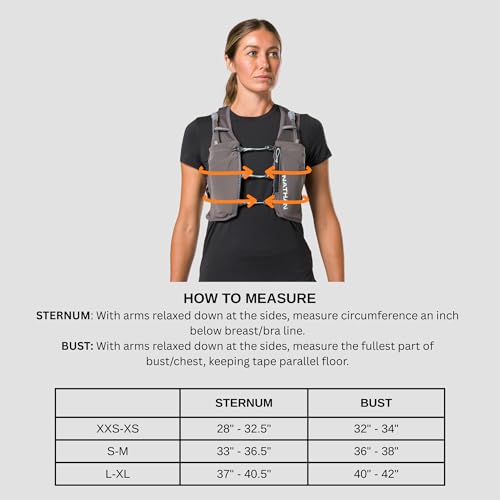 Nathan Women's Hydration Vest - Lightweight Mesh, Breathable, 2x14oz Flasks, 2L Bladder, Reflective Vest, Pinnacle Breeze - size: Small-Medium, style: Charcoal