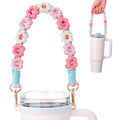Water Bottle Handle Strap for Stanley Cup, Owala and Most 12-40oz Bottles - color: Daisy Colorful