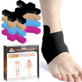 KTQUICK Precut Kinesiology Tape for Ankle,12PCS,20% Stronger Adhesive,Black - color: Black