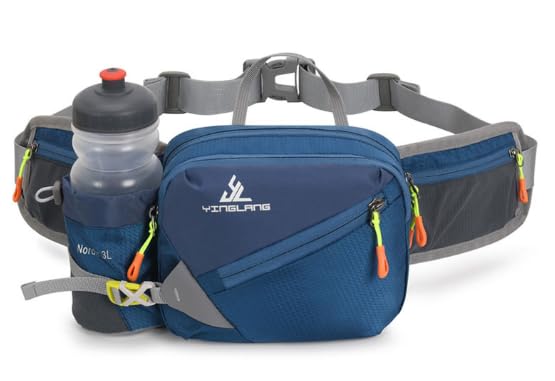 Waterproof Hiking Fanny Pack with Bottle Holder - Adjustable Running Belt & Dog Walking Waist Pack for Men & Wome