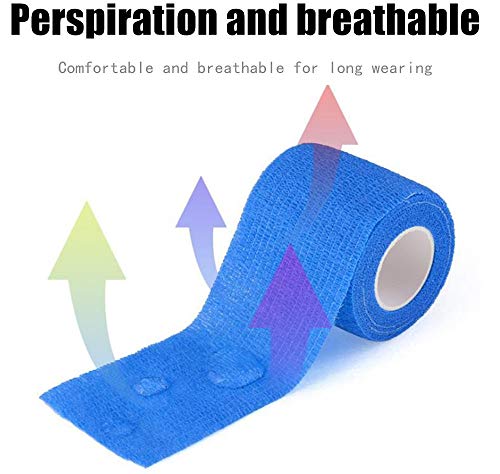 12 Pack Self Adhesive Bandage Wrap, 2" x 5 Yards, Cohesive Athletic Tape - size: 2x180 Inch (Pack of 12)