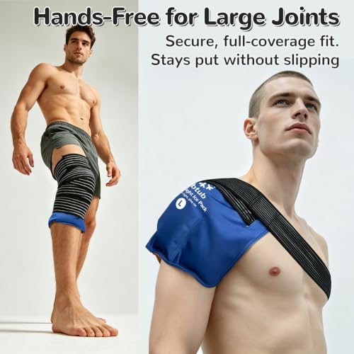 Hands-Free Ice Pack for Injuries Reusable, 10"×16" Flexible Cold Therapy - size: Hands-free L
