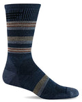 Sockwell Men's Parks Twill Moderate Graduated Compression Crew Sock - color: Denim, size: Large-X-Large
