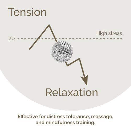 2X Spiky DBT Skill Balls | Magnetic Stress Relief Balls | Spiky Massage Balls for Relaxation, Tension Release, Focus & Mobility (Silver, 2 Inch) - color: Silver, size: 2 inches