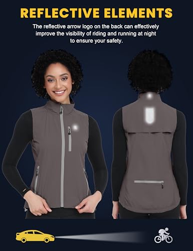 Little Donkey Andy Women's Lightweight Quick Dry Vest Windproof Summer Vest - color: Grey, size: Small