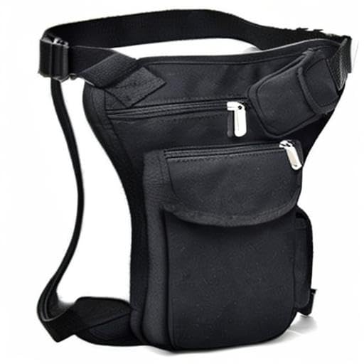 Small Multi-Purpose Drop Waist Leg Bag Canvas Hip Molle Pack Sport Camping Hiking Motorcycle Racing Pouch Black - color: Black
