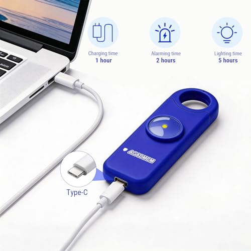 Rechargeable Personal Safety Alarm for Women - color: Navy Blue