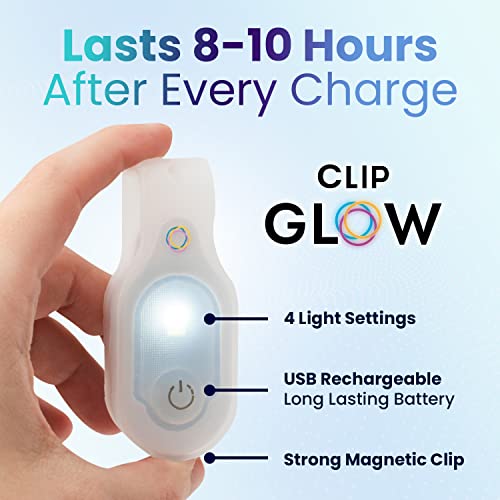 Lightsflo ClipGlow Rechargeable Night Light Nurse Nightshift Hands Free Lightweight Emergency Flashlight for Walking Running Pets Outdoors (White) - color: White