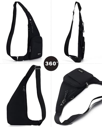Seoky Rop Sling Bag Slim Personal Purse Pocket Small Crossbody Chest Bag - color: 01-black, size: Small