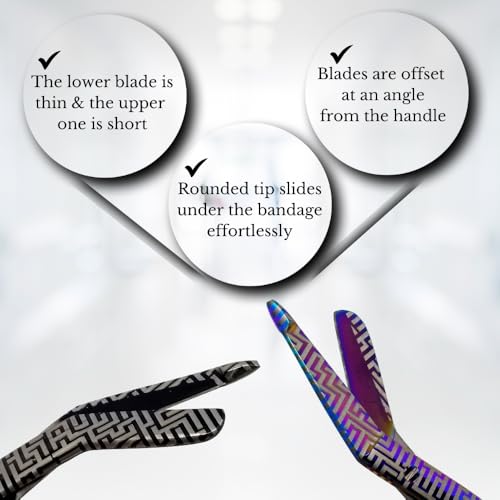 Bandage Scissors 5.5" Long Set of 6 Nurse Vet Tech Gift Made of Stainless Steel with Colorful Patterns First Aid Used For Cutting Gauze Tape Clothing Bandages Vet Wrap Adhesive Removal (Set 8) - style: Set 8