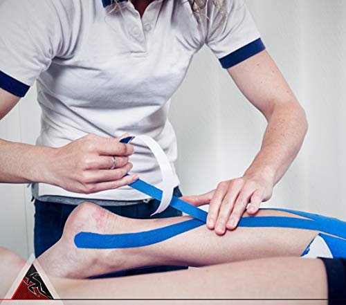 Original Kinesiology Athletic Tape. Professional Sports Tape for Ankle Wrist Knee Shoulder Muscles Joints. Latex Free, Waterproof, Stretchy, and Gentle on Skin. Up to 115 ft/Roll - color: Beige - Precut