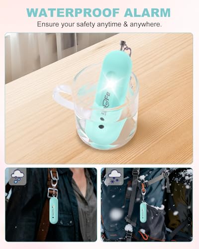 Personal Safety Alarm for Women - Waterproof Rechargeable Security Alarm - 140dB Extra Loud Siren with SOS Strobe Light - Self Defense Keychain for Women Girls Teens Seniors(Blue) - color: Blue