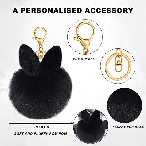 Safety Keychain for Women, Safety Keychain Set with Personal Alarm, 9 Pcs Protective Accessories for Women - color: Black