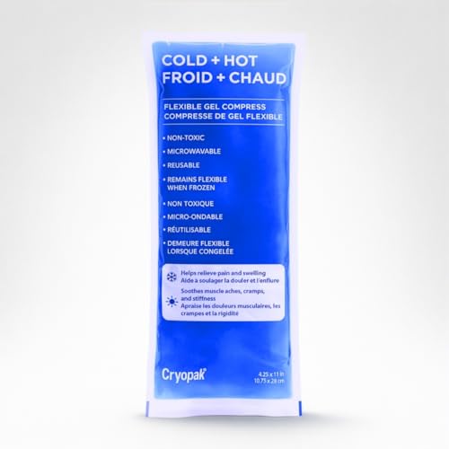 Cryopak Hot or Cold Packs - Flexible Gel Ice Packs for Injuries Reusable Microwavable and Non-Toxic (4.25 x 11) - size: Small