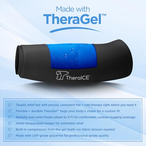 TheraICE Knee Ice Pack Wrap, Knee Brace for Women Men, Compression Sleeve - size: X-Large, style: Original