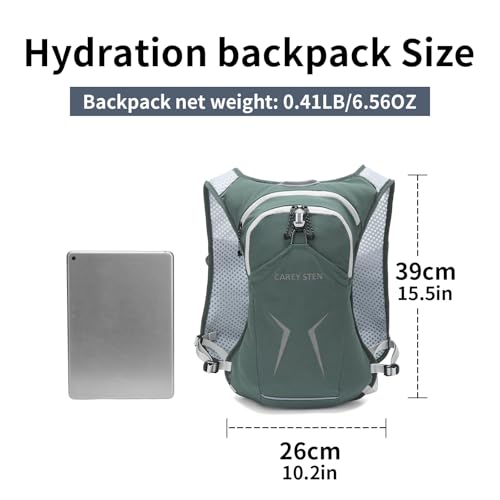 Carey Sten Lightweight Hydration Backpack Running Vest with 1.5L Water Bag - color: Olive green
