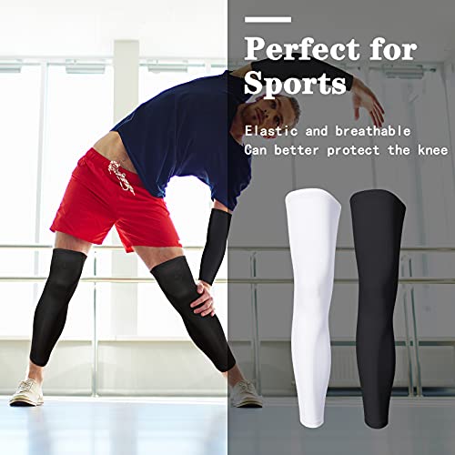 Geyoga 2 Pairs Arm Leg Sleeves for Men, Large, Black, White - color: Black, White, size: Large