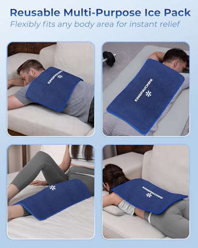 KingPavonini Soft Extra Large Ice Packs for Injuries Reusable, 13"x22" - style: X-Large (Pack of 1)