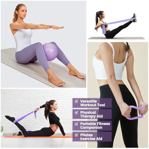 Pilates Kit for Women 13PCS, Pilates Ring Ball Resistance Bands Workout Set - color: Lavender