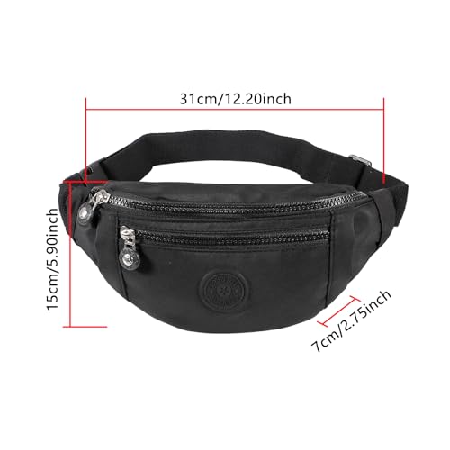 Large Crossbody Fanny Pack with 3-Zipper Pockets,Gifts for Enjoy Sports Festival Workout Traveling Running Casual Hands-Free Wallets Waist Pack Phone Bag Fits All Phones (black+pink) - color: black+pink