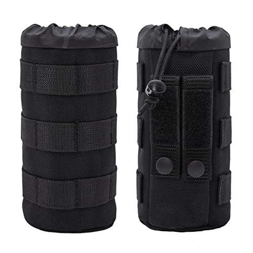 MOLLE Bottle Pouch Holder for Duty Belt Backpack Tactical/Sport Water Bottle Holster MK 9 OC Pepper Spray Carrier Nylon Carry Bag for Hiking Camping Fishing Climbing Hunting LE Police Patrol - color: Nylon Belt/MOLLE Clip